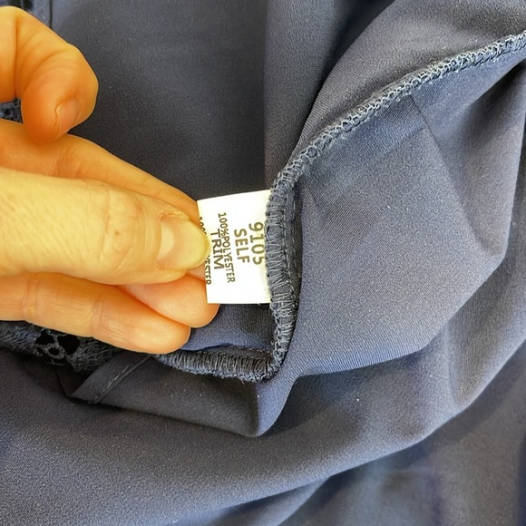 Lace Detail Navy Blue Dress by Minuet - Picture 6 of 7